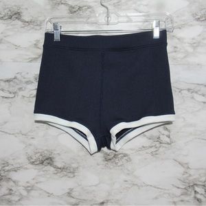 aerie Navy Blue swim Shorties with White Trim